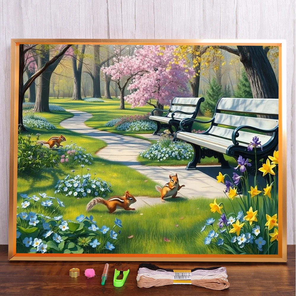 Scenery Park Bench Pre-Printed 11CT Cross-Stitch DIY Embroidery Complete Kit Hobby Handiwork Handicraft Craft Mulina Magic Floss
Scenery Park Bench Pre-Printed 11CT Cross-Stitch DIY Embroidery Complete Kit Hobby Handiwork Handicraft Craft Mulina Magic Floss