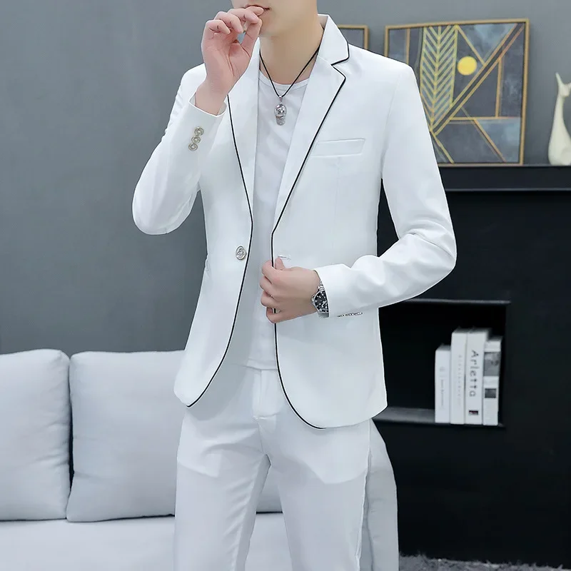 2023 Men's Trim Color Matching Suit Youth Slim Casual Handsome Suit Two Pieces
2023 Men's Trim Color Matching Suit Youth Slim Casual Handsome Suit Two Pieces