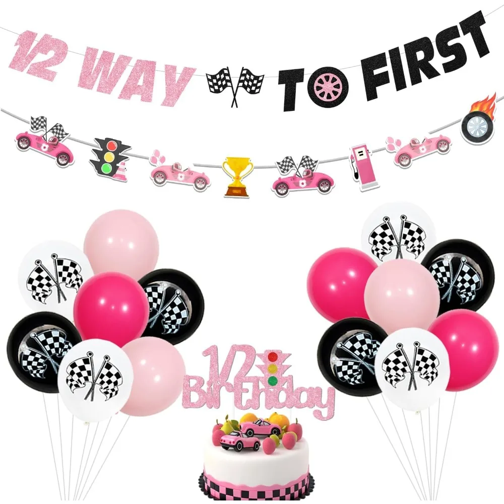 Funmemoir Racing Car Half Birthday Decor Pink 1/2 Way To First Banner Race Car Themed for Girls 6 Months Birthday Party Supplies
Funmemoir Racing Car Half Birthday Decor Pink 1/2 Way To First Banner Race Car Themed for Girls 6 Months Birthday Party Supplies