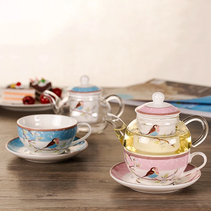 A71Z Ceramic Flower Teapot Flower Bird Cup Saucer Heat- Glass Pot Set Coffee Cup Afternoon Tea Tea Set Pink
A71Z Ceramic Flower Teapot Flower Bird Cup Saucer Heat- Glass Pot Set Coffee Cup Afternoon Tea Tea Set Pink