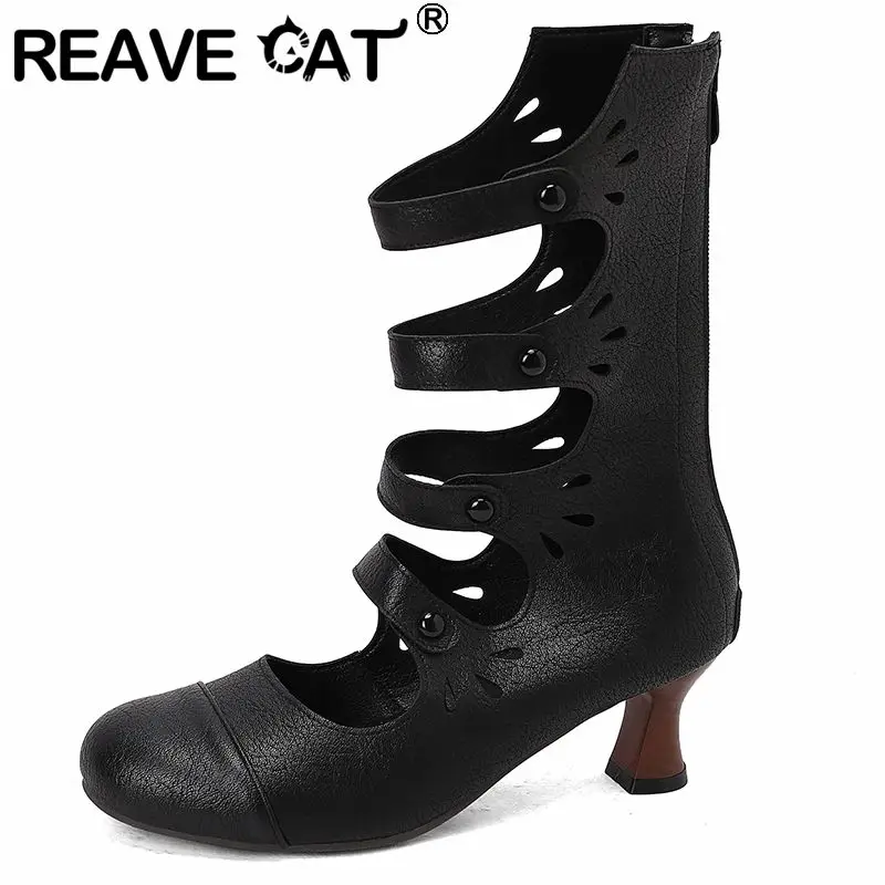 REAVE CAT 2025 Новый дизайн Женские сапоги до середины икры с круглым носком Странные каблуки 6 см на молнии Большие размеры 48 49 50 Мода для свиданий Лето Bota
REAVE CAT 2025 Новый дизайн Женские сапоги до середины икры с круглым носком Странные каблуки 6 см на молнии Большие размеры 48 49 50 Мода для свиданий Лето Bota