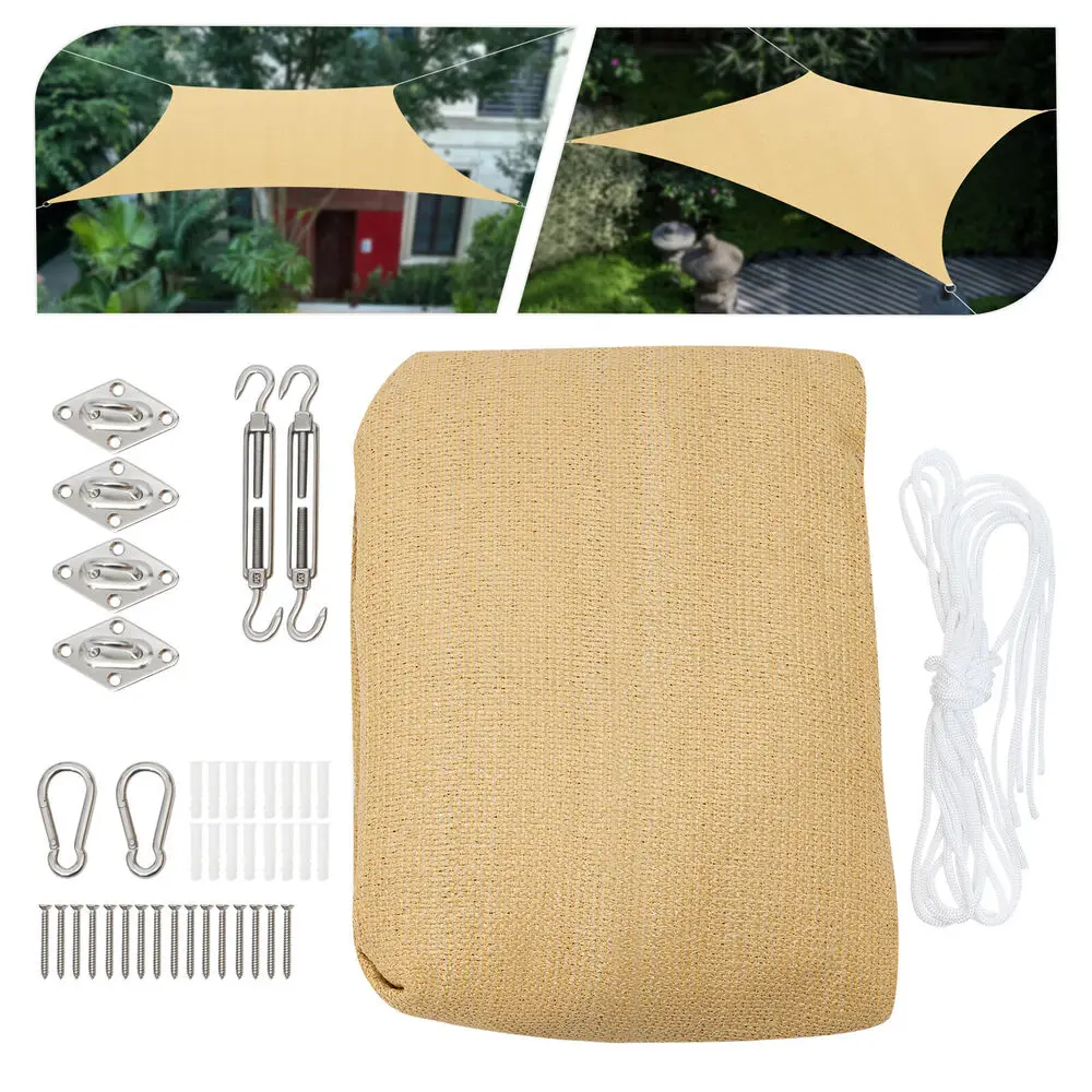 3x3m Pool Sunshade Canopy (Beige) + Accessories, HDPE UV Protection Triangle Shade Sail
3x3m Pool Sunshade Canopy (Beige) + Accessories, HDPE UV Protection Triangle Shade Sail