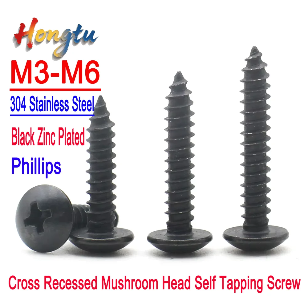 10pcs Black Zinc Plated 304 Stainless Steel Phillips Truss Head Cross Recessed Mushroom Head Self Tapping Screw M3 M3.5 M4 M5 M6
10pcs Black Zinc Plated 304 Stainless Steel Phillips Truss Head Cross Recessed Mushroom Head Self Tapping Screw M3 M3.5 M4 M5 M6