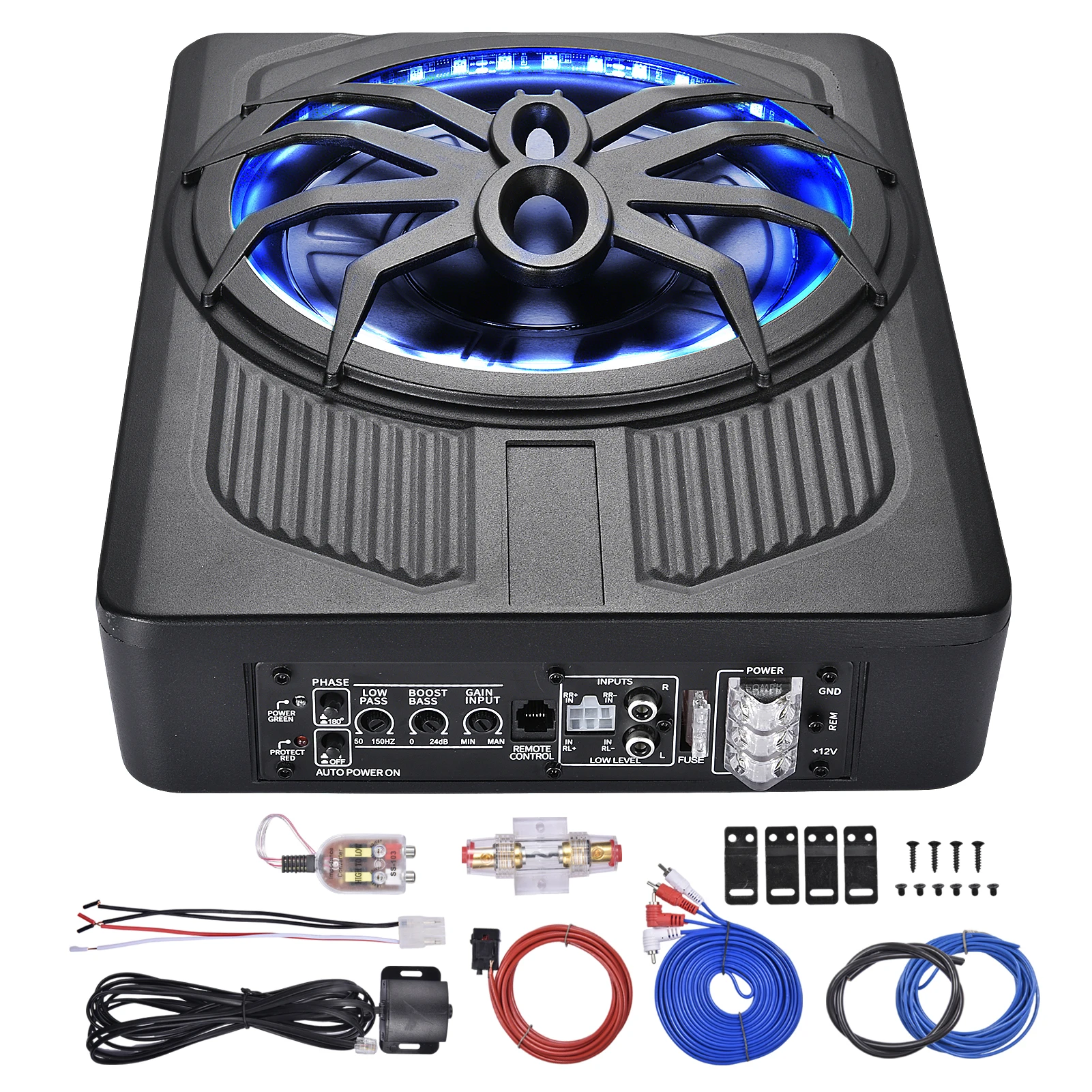 Upgraded 10" 1200W Slim Under Seat Powered Car Subwoofer, Car/Truck Sub Built in Amplifier for Outstanding Heat Dissipation, Powerful bass and Blue LED Ambient Light
Upgraded 10" 1200W Slim Under Seat Powered Car Subwoofer, Car/Truck Sub Built in Amplifier for Outstanding Heat Dissipation, Powerful bass and Blue LED Ambient Light