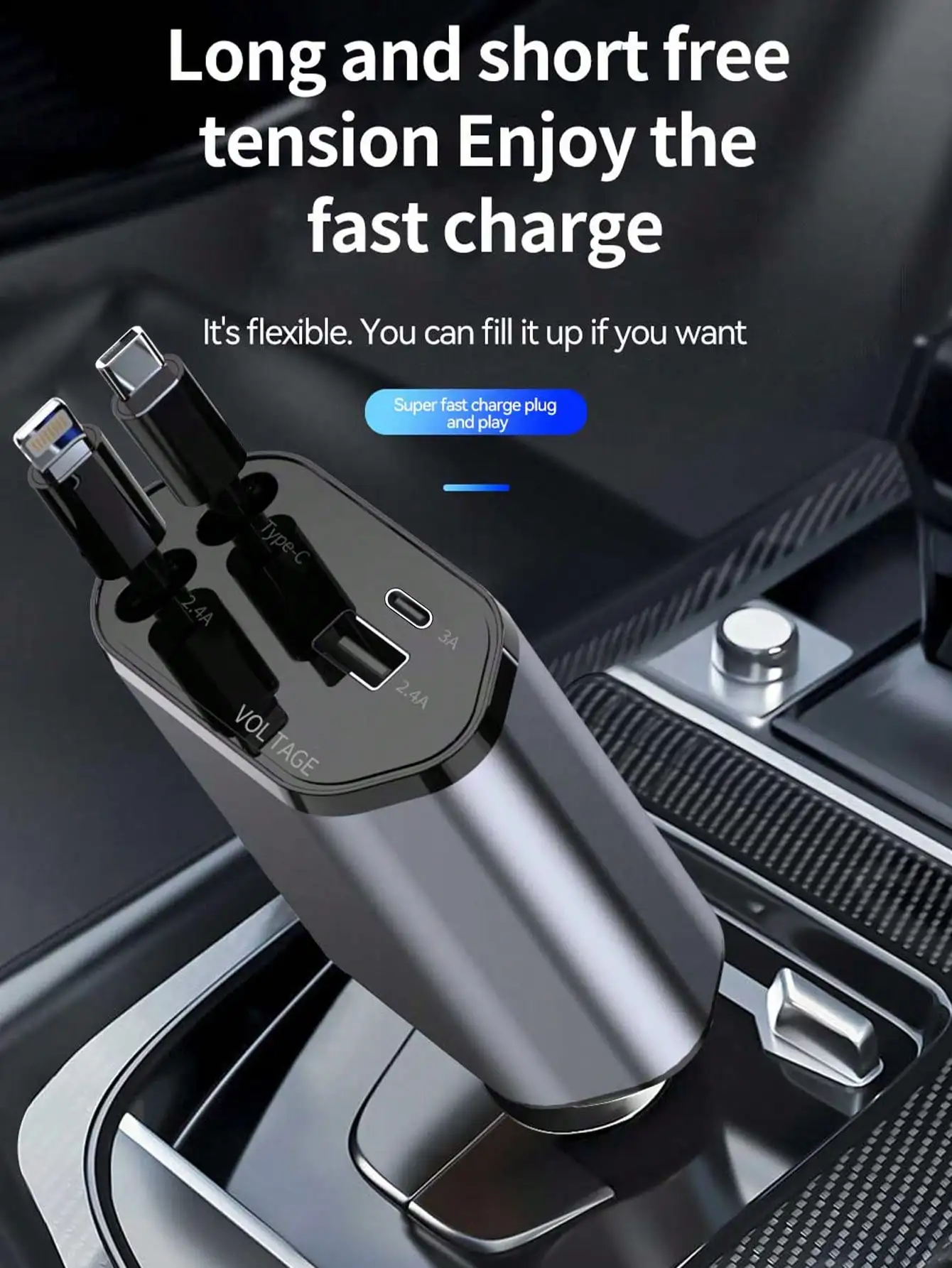 W&O 4-Port Fast Car Charger With USB & Type-C Ports, Digital Voltage Display, Compatible With IPhone, Android Phones & Tablets, Great Gift For Men, Christmas
W&O 4-Port Fast Car Charger With USB & Type-C Ports, Digital Voltage Display, Compatible With IPhone, Android Phones & Tablets, Great Gift For Men, Christmas