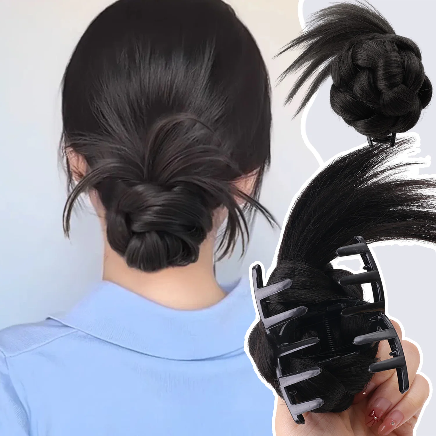 Синтетический парик с бутоном цветка, заколки для волос с зажимом для когтей, элегантные женские грязные резинки для завивки волос, шиньон, наращивание хвоста, парик для волос 
Синтетический парик с бутоном цветка, заколки для волос с зажимом для когтей, элегантные женские грязные резинки для завивки волос, шиньон, наращивание хвоста, парик для волос