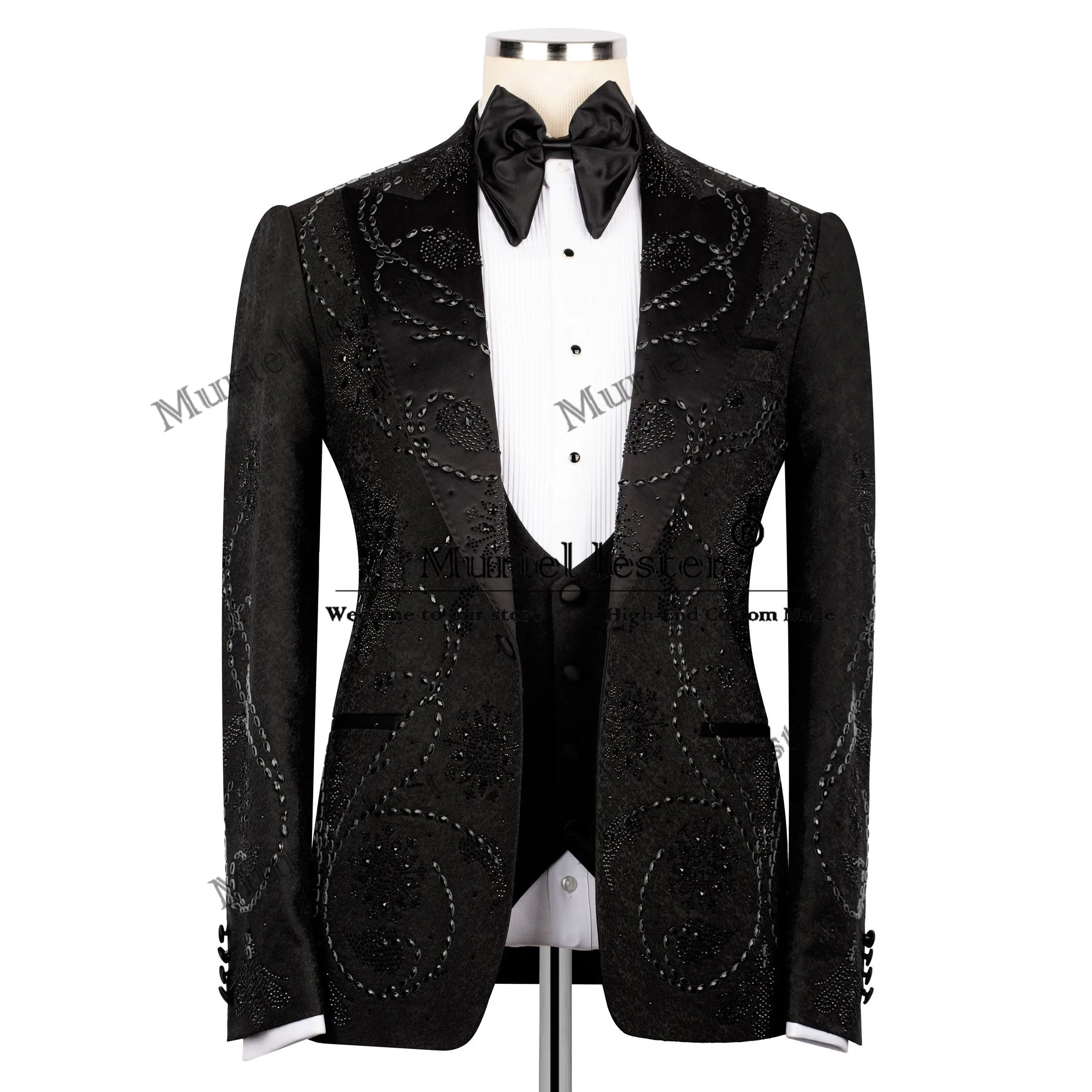 Beaded Stone Suits Men Formal Business Party 2-Piece Shawl Lapel Prom Blazer Customized Man Wedding Party Groomsman Tuxedo Luxu
Beaded Stone Suits Men Formal Business Party 2-Piece Shawl Lapel Prom Blazer Customized Man Wedding Party Groomsman Tuxedo Luxu