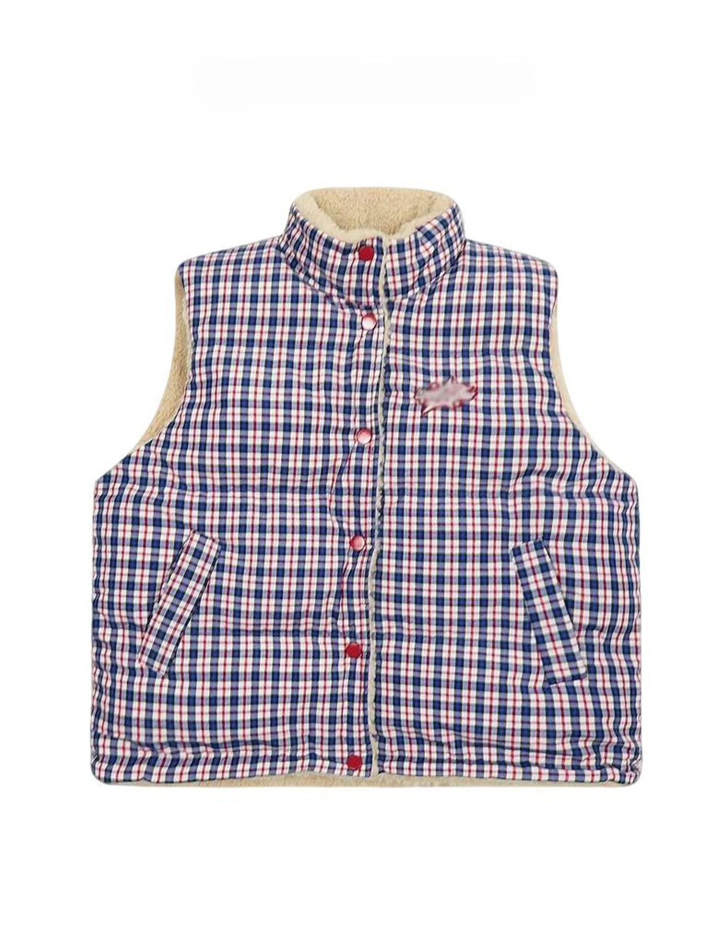 American Retro Double-Sided Wear Lamb Fur Cotton Vest Women's Winter Thickened Warm Plaid Cotton Jacket Trendy
American Retro Double-Sided Wear Lamb Fur Cotton Vest Women's Winter Thickened Warm Plaid Cotton Jacket Trendy