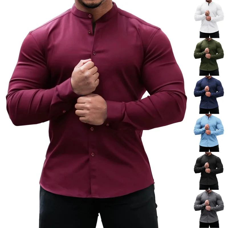 New Men's Solid Sport Casual Cardigan Shirt Slim Fit Micro Elastic Long Sleeve Casual Button Shirt
New Men's Solid Sport Casual Cardigan Shirt Slim Fit Micro Elastic Long Sleeve Casual Button Shirt