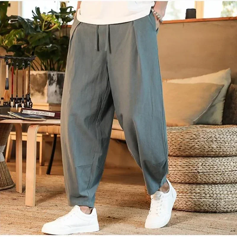 New Japanese Loose Men's Cotton Linen Pants Male Summer Breathable Solid Color Linen Trousers Fitness Streetwear Plus Size M-5XL
New Japanese Loose Men's Cotton Linen Pants Male Summer Breathable Solid Color Linen Trousers Fitness Streetwear Plus Size M-5XL