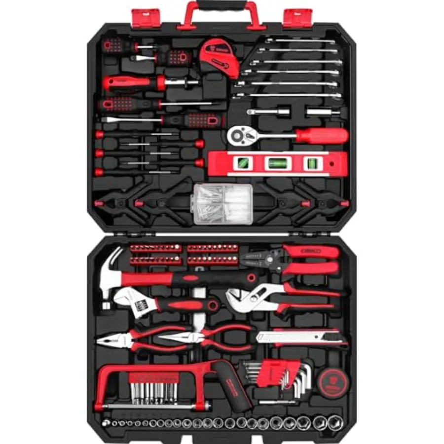 Tool Set:228 Pcs Home Tool Kit, Household Basic Repair Tool Set Comes with Plastic Storage Case, Socket Wrench Set for Car
Tool Set:228 Pcs Home Tool Kit, Household Basic Repair Tool Set Comes with Plastic Storage Case, Socket Wrench Set for Car