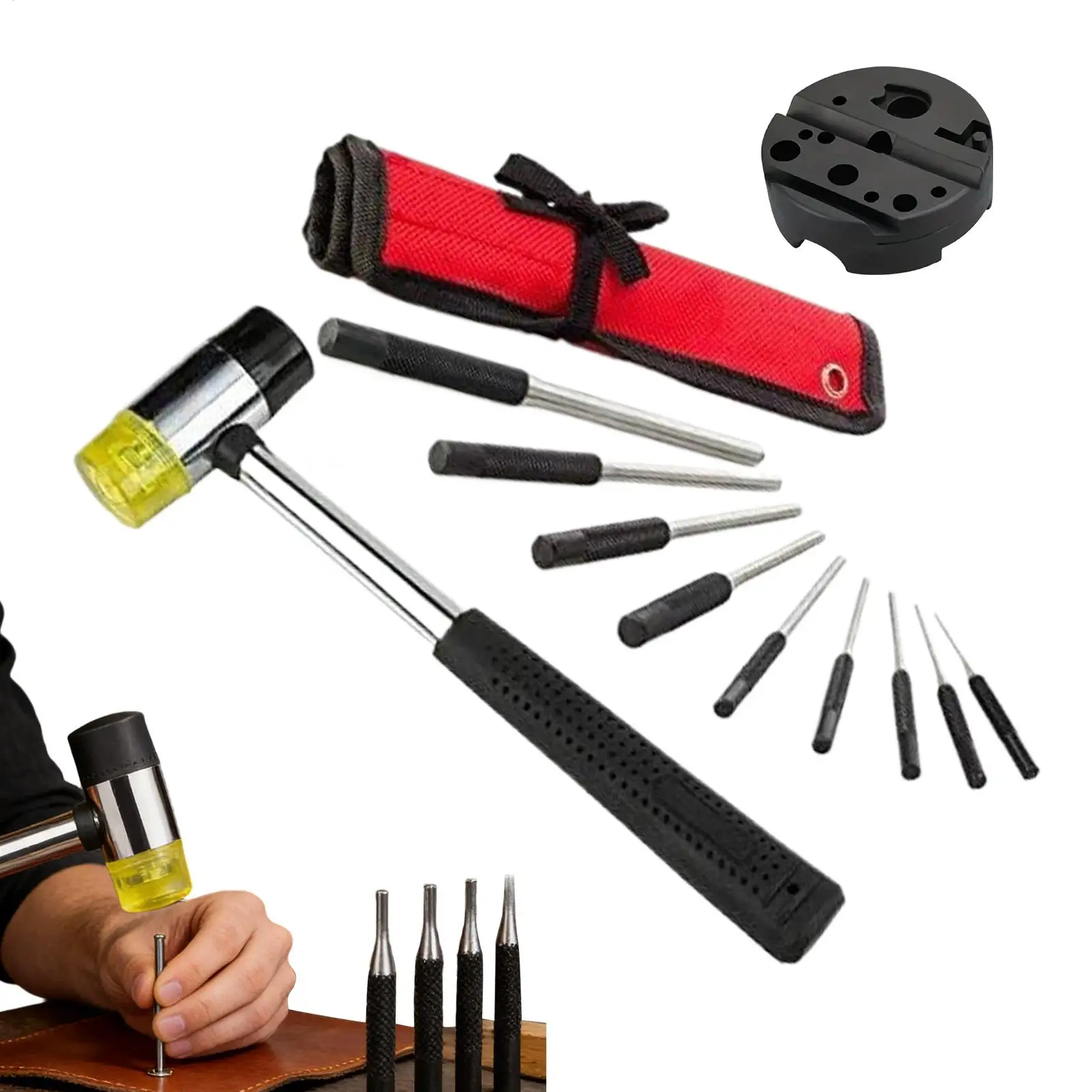 Punch Set Portable with Hammer Removal Tools Fast Removing Roll Pin Punch Set for Metalworking Automotive Watch Craft Jewelry
Punch Set Portable with Hammer Removal Tools Fast Removing Roll Pin Punch Set for Metalworking Automotive Watch Craft Jewelry