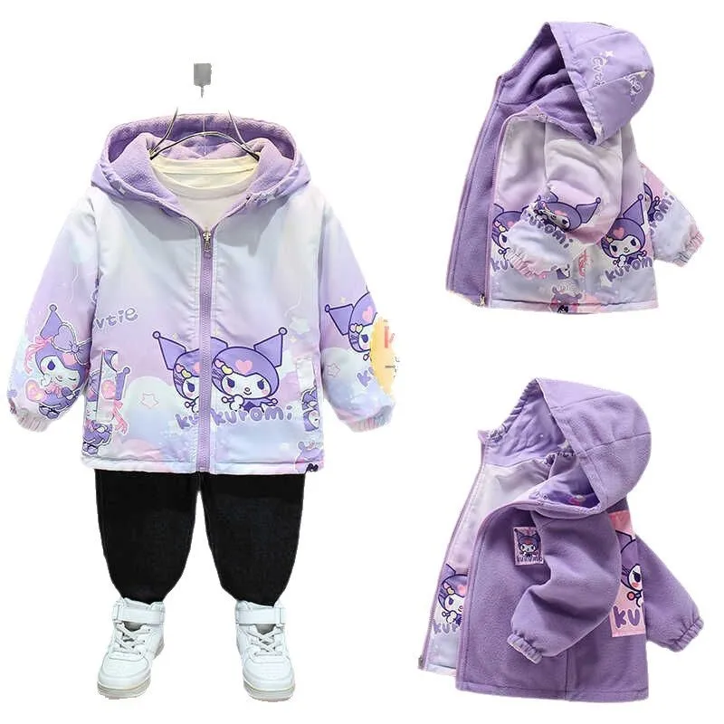 Детская флисовая куртка Sanrio Kuromi с рисунком, осенняя верхняя одежда, пальто, куртки с длинными рукавами в стиле аниме, свободное пальто с капюшоном и принтом для милых девочек
Детская флисовая куртка Sanrio Kuromi с рисунком, осенняя верхняя одежда, пальто, куртки с длинными рукавами в стиле аниме, свободное пальто с капюшоном и принтом для милых девочек
