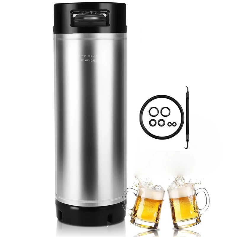 5 Gallon/19L Stainless Steel Corny Keg, Home Brewing Beer Keg with Ball Lock Post, Cornelius Style Keg with Dual Rubber Handle
5 Gallon/19L Stainless Steel Corny Keg, Home Brewing Beer Keg with Ball Lock Post, Cornelius Style Keg with Dual Rubber Handle