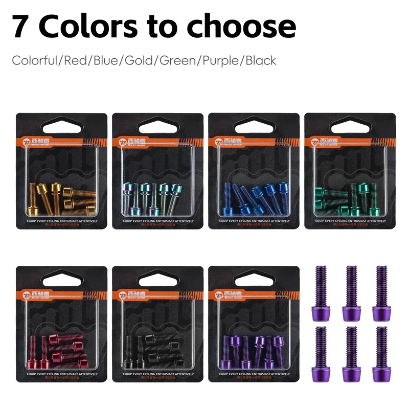 6pcs/set Bicycle Handlebar Screws M5 18mm Titanium Plated Colorful Stainless Steel MTB Road Bike Stem Bolts Cycling Parts
6pcs/set Bicycle Handlebar Screws M5 18mm Titanium Plated Colorful Stainless Steel MTB Road Bike Stem Bolts Cycling Parts