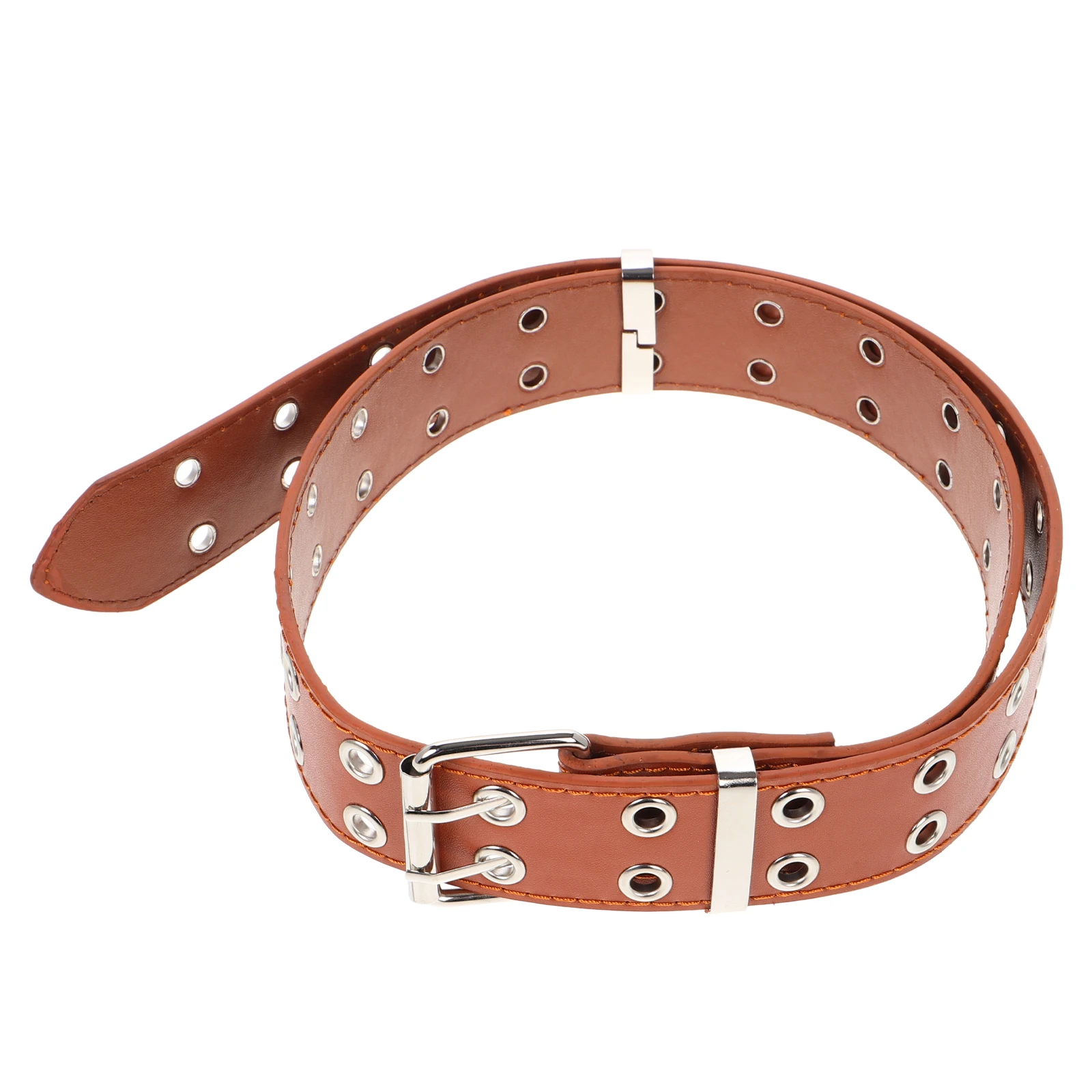 Punk Style Double Grommet PU Belt Fashion Chain Wide Comfortable Waist Belt for Jeans Brown Studded Gothic Vintage Women
Punk Style Double Grommet PU Belt Fashion Chain Wide Comfortable Waist Belt for Jeans Brown Studded Gothic Vintage Women