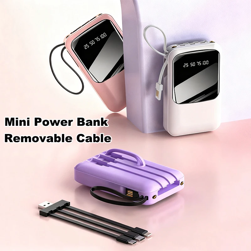 20000mAh Power Bank Built in Cable Portable Charger External Battery Pack For iPhone 17 16 X Samsung S25 Huawei Xiaomi Powerbank
20000mAh Power Bank Built in Cable Portable Charger External Battery Pack For iPhone 17 16 X Samsung S25 Huawei Xiaomi Powerbank