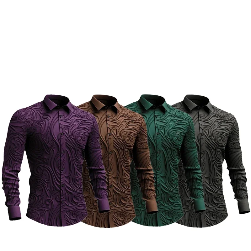 Pop Wrinkle-free Shirt Skin-friendly Casual Shirt 3d Print Turn-down Collar Men's Business Shirt Slim Fit Solid Color Long Sleev
Pop Wrinkle-free Shirt Skin-friendly Casual Shirt 3d Print Turn-down Collar Men's Business Shirt Slim Fit Solid Color Long Sleev