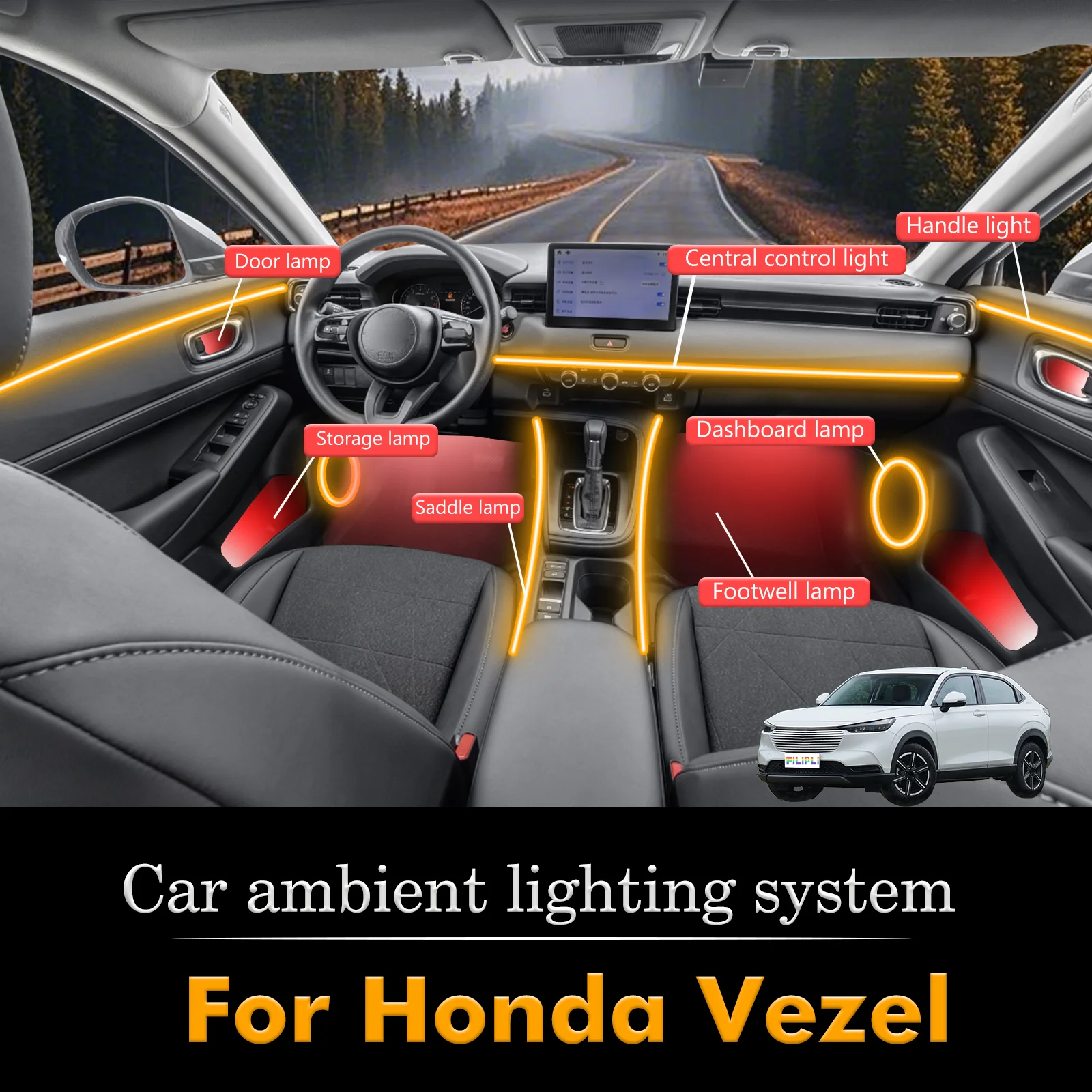 For Honda Vezel Car Interior Decorative Ambient Light RGB 64-Color LED Smart Remote Control Energy Saving Efficient Kit
For Honda Vezel Car Interior Decorative Ambient Light RGB 64-Color LED Smart Remote Control Energy Saving Efficient Kit
