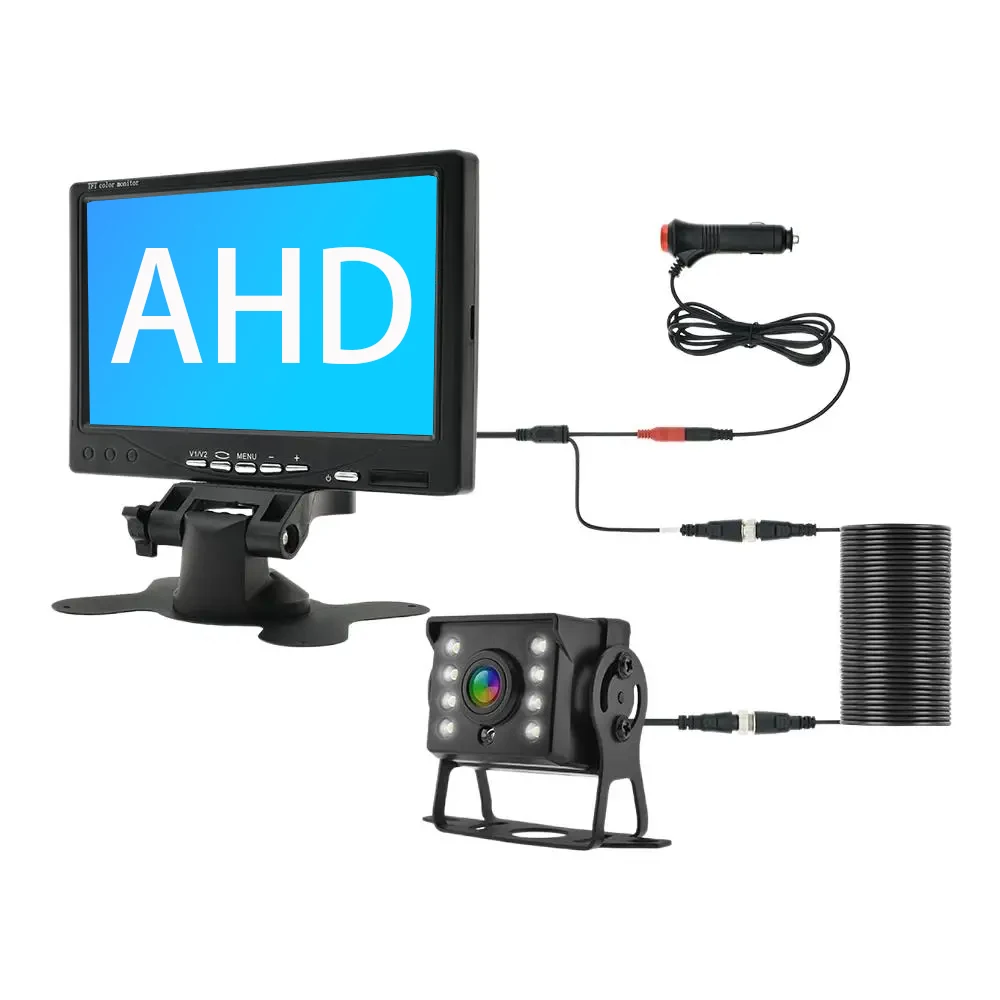 Парковочная CCD-камера заднего вида с углом обзора 170 градусов, AHD 1080P, Универсальная автомобильная камера заднего вида с монитором, 7-дюймовый HD-экран для грузовика, автобуса
Парковочная CCD-камера заднего вида с углом обзора 170 градусов, AHD 1080P, Универсальная автомобильная камера заднего вида с монитором, 7-дюймовый HD-экран для грузовика, автобуса