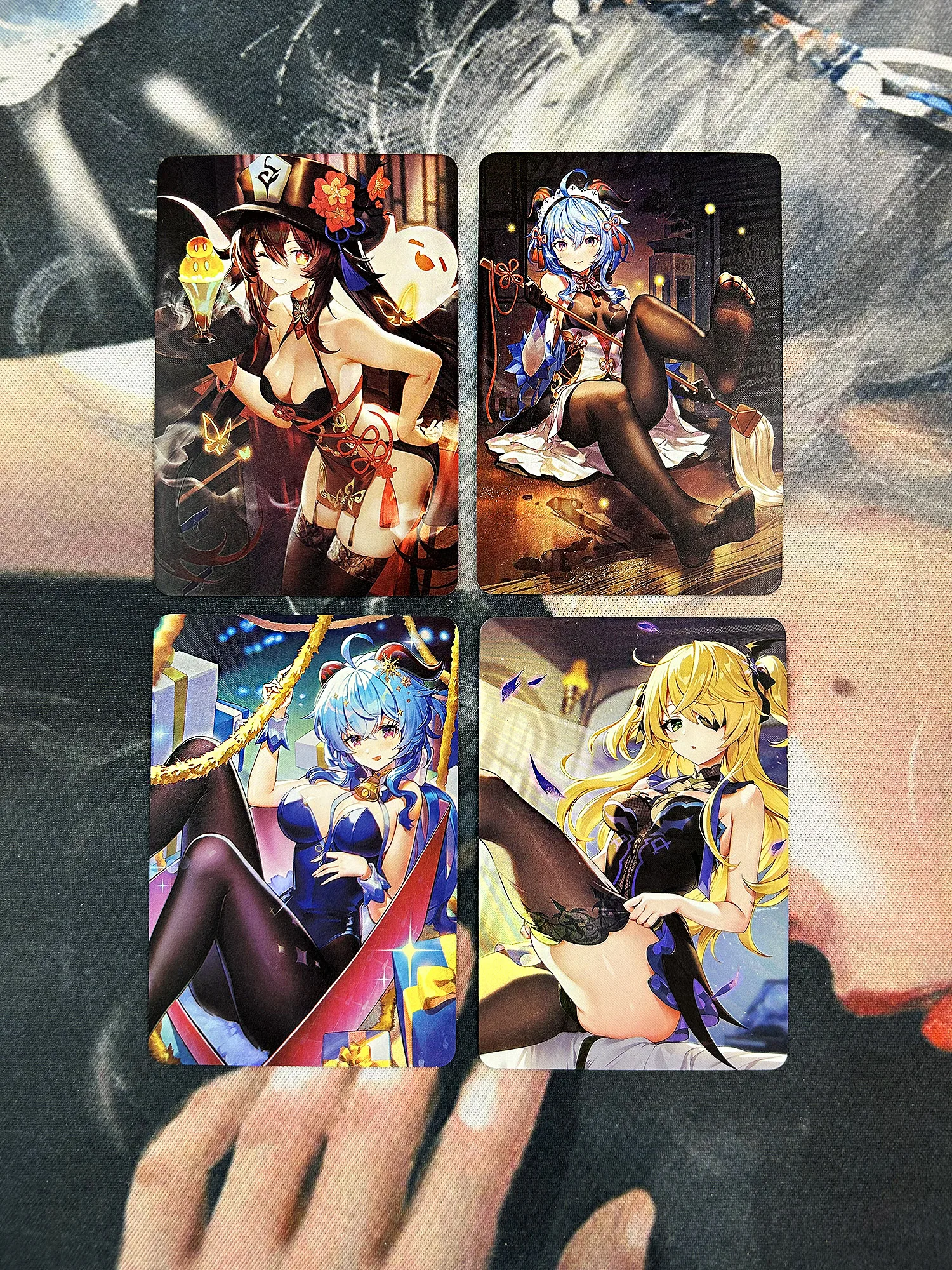 4Pcs/set Genshin Impact HuTao Ganyu Fischl ACG Diy Self Control Collect Signature Trading Flash Card Anime Cartoon Original Gift
4Pcs/set Genshin Impact HuTao Ganyu Fischl ACG Diy Self Control Collect Signature Trading Flash Card Anime Cartoon Original Gift