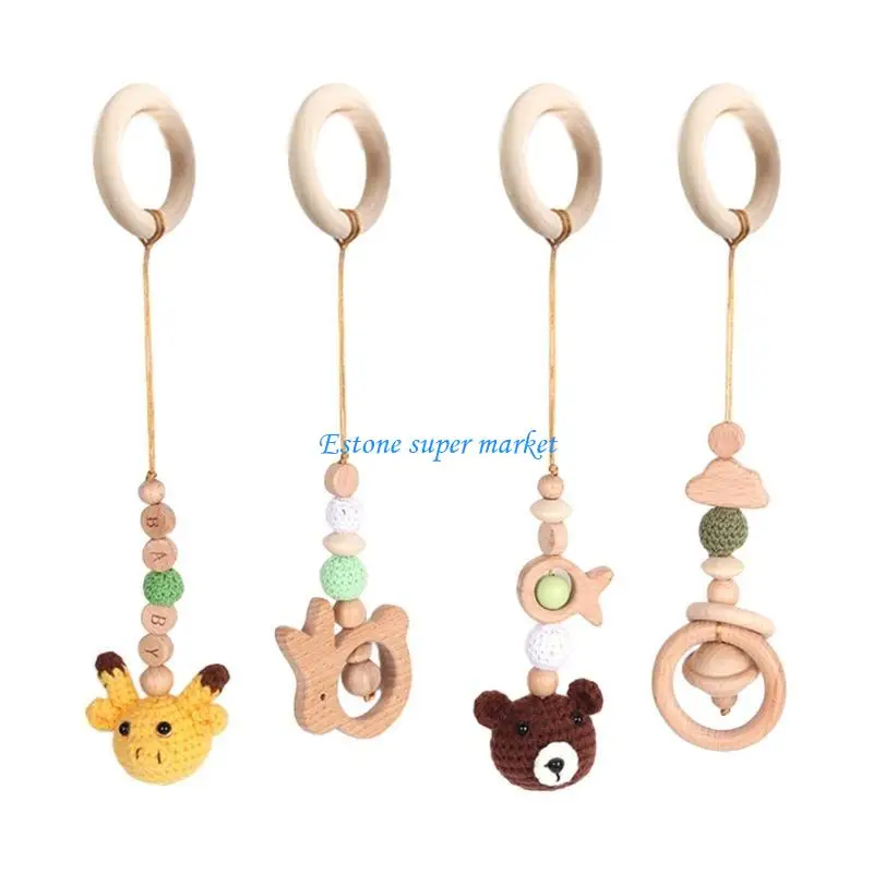 090B 4 Pcs/Set Baby Gym Frame Pendants Crochet Rattle Wooden Teether Infant Newborn Teething Nursing
090B 4 Pcs/Set Baby Gym Frame Pendants Crochet Rattle Wooden Teether Infant Newborn Teething Nursing