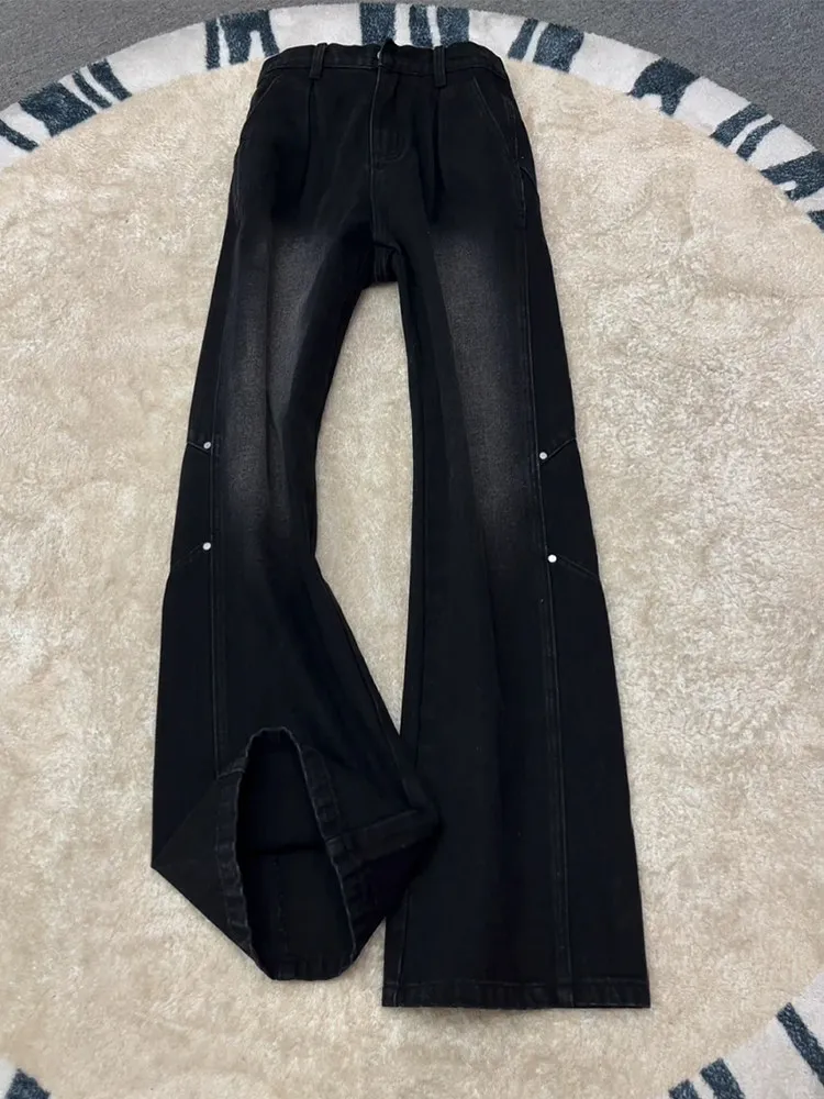 Black Rivet Bell Bottom Jeans Men's Spring High Waist Distressed Denim Gradual Color High Street Knife Pants
Black Rivet Bell Bottom Jeans Men's Spring High Waist Distressed Denim Gradual Color High Street Knife Pants