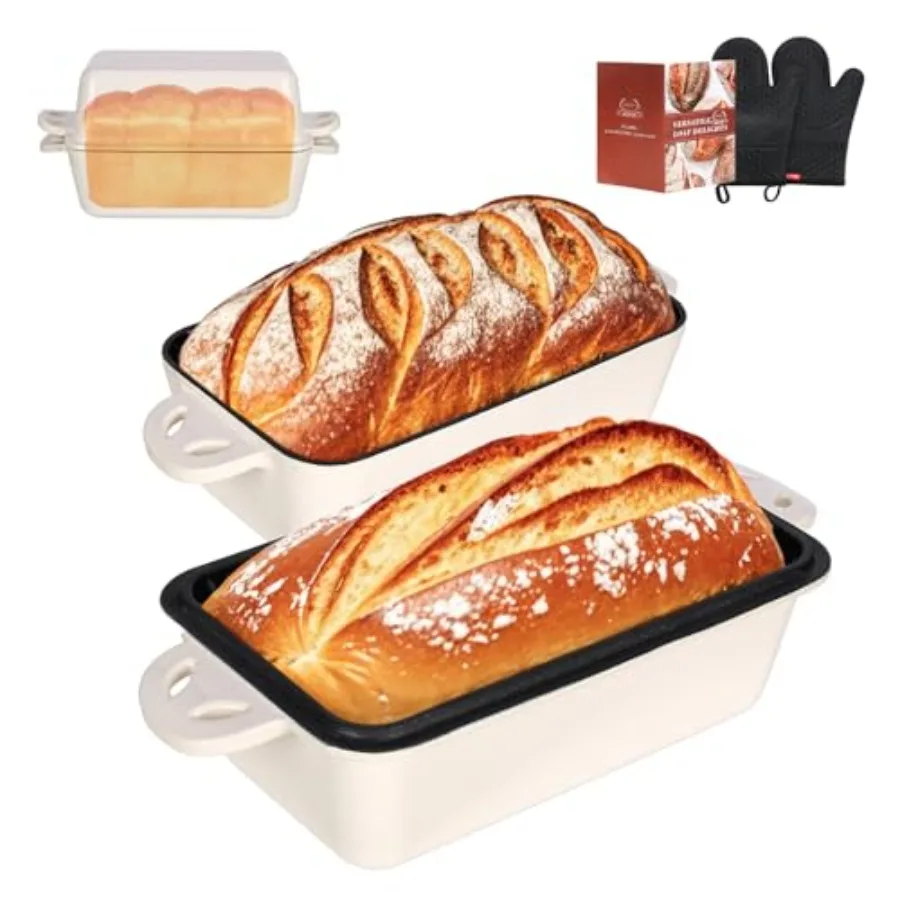 9x5 Enameled Cast Iron Loaf Pan with Lid - 2 in 1 Bread Pan for Baking Homemade Sourdough
9x5 Enameled Cast Iron Loaf Pan with Lid - 2 in 1 Bread Pan for Baking Homemade Sourdough