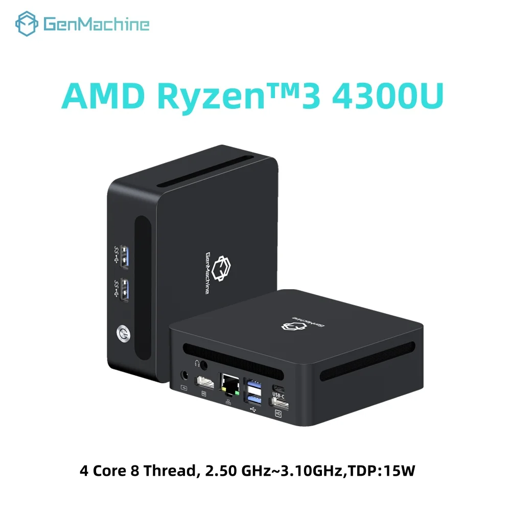 GenMachine Мини-ПК AMD R3 4300U 4-ядерный 8-поточный компьютер 3,10 ГГц TDP 15 Вт SSD WiFi 6 BT5.2 Мини-ПК Настольный компьютер
GenMachine Мини-ПК AMD R3 4300U 4-ядерный 8-поточный компьютер 3,10 ГГц TDP 15 Вт SSD WiFi 6 BT5.2 Мини-ПК Настольный компьютер