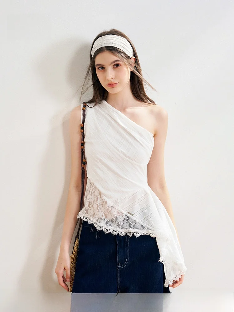 Irregular Lace Trim Splice White Asymmetrical oulder Vest Women's Commute Sle Cotton Blend Color Inner Wear Top
Irregular Lace Trim Splice White Asymmetrical oulder Vest Women's Commute Sle Cotton Blend Color Inner Wear Top
