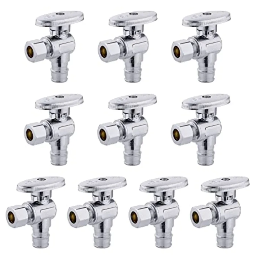 10 PCS Stop Valve Pex-A Inlet, 1/4 Turn, 3/8" OD Compression X 1/2" Pex-A Expansion, Chrome Plated Brass, VALVE094-10PCS
10 PCS Stop Valve Pex-A Inlet, 1/4 Turn, 3/8" OD Compression X 1/2" Pex-A Expansion, Chrome Plated Brass, VALVE094-10PCS