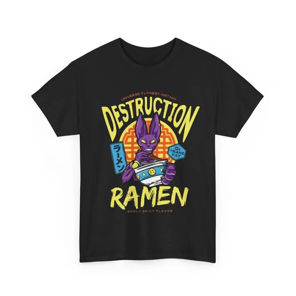 Dragon Ball Destruction Ramen Beerus Cotton T-shirt Men and Women Anime Style Fashion Comfortable Casual Short Sleeved T-shirt
Dragon Ball Destruction Ramen Beerus Cotton T-shirt Men and Women Anime Style Fashion Comfortable Casual Short Sleeved T-shirt