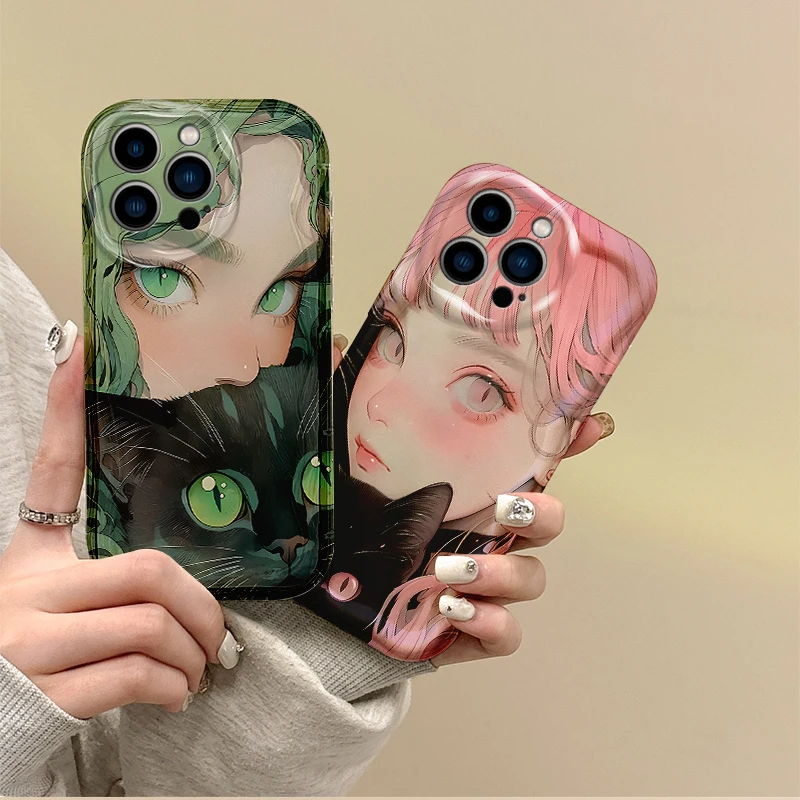 Cute Black Cat Girl Cartoon iPhone16 Case TPU Phone Case for iPhone 16 15 14 ProMax 13 12 11 8 7 Plus X XR XS Max Silicone Cover
Cute Black Cat Girl Cartoon iPhone16 Case TPU Phone Case for iPhone 16 15 14 ProMax 13 12 11 8 7 Plus X XR XS Max Silicone Cover