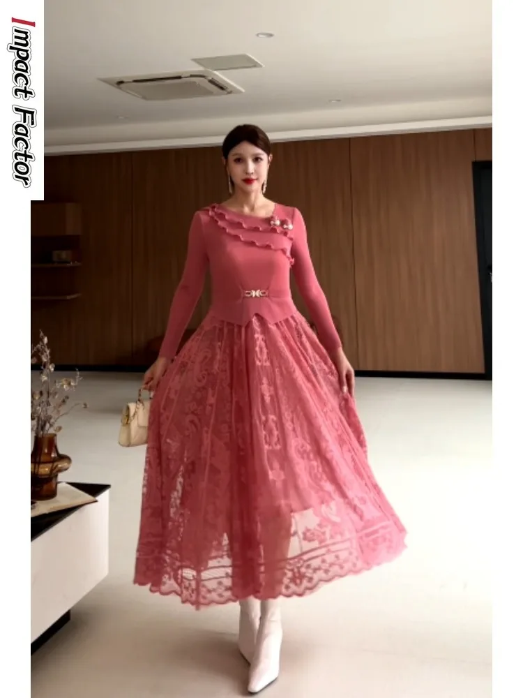 Miyake свободное плиссированное платье сплошной цвет кружево элегантная свободная женская одежда платье с талией прямые продажи с фабрики
Miyake свободное плиссированное платье сплошной цвет кружево элегантная свободная женская одежда платье с талией прямые продажи с фабрики