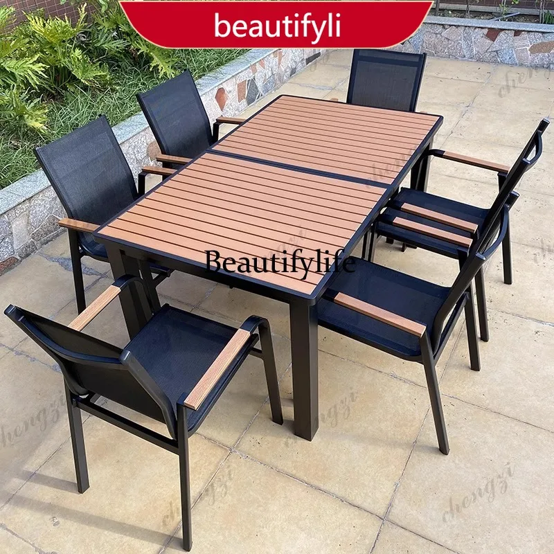01A Outdoor stretch plastic wood tables and chairs courtyard villa garden terrace hotel homestay with leisure furniture
01A Outdoor stretch plastic wood tables and chairs courtyard villa garden terrace hotel homestay with leisure furniture