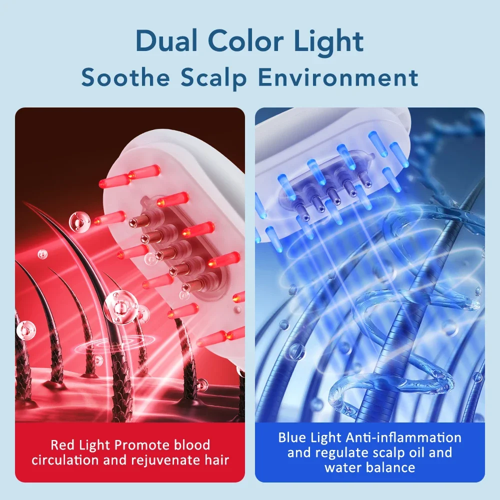 Умная массажная расческа для роста волос, сине-красная световая терапия, жидкая расческа против выпадения волос, масляный аппликатор для кожи головы, вибрационный массажер для головы, щетка
Умная массажная расческа для роста волос, сине-красная световая терапия, жидкая расческа против выпадения волос, масляный аппликатор для кожи головы, вибрационный массажер для головы, щетка