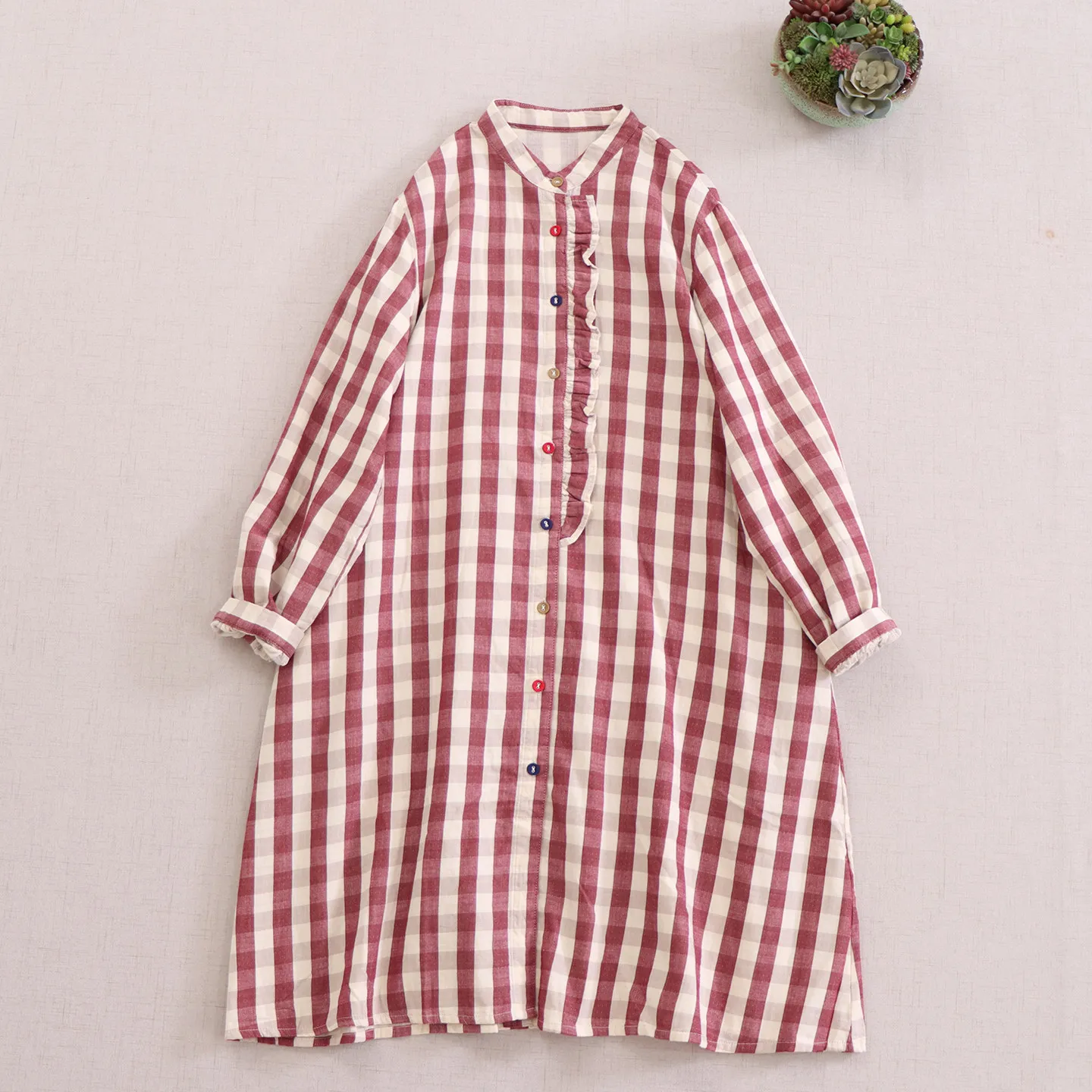 SuperAen Sweet Japan-style Plaid Long-sleeved Dress Loose Waist Edible Tree Fungus Single Breasted Spring and Autumn New Dresses
SuperAen Sweet Japan-style Plaid Long-sleeved Dress Loose Waist Edible Tree Fungus Single Breasted Spring and Autumn New Dresses