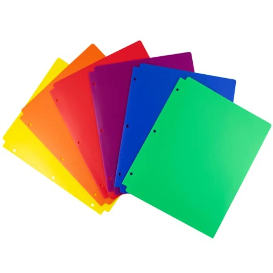 Plastic 2-Pocket Folders for 3-Ring Binders,,Assorted Colors 3 Hole Punched, Divider Folder for Notebook, Durable Poly, Fits 8.
Plastic 2-Pocket Folders for 3-Ring Binders,,Assorted Colors 3 Hole Punched, Divider Folder for Notebook, Durable Poly, Fits 8.