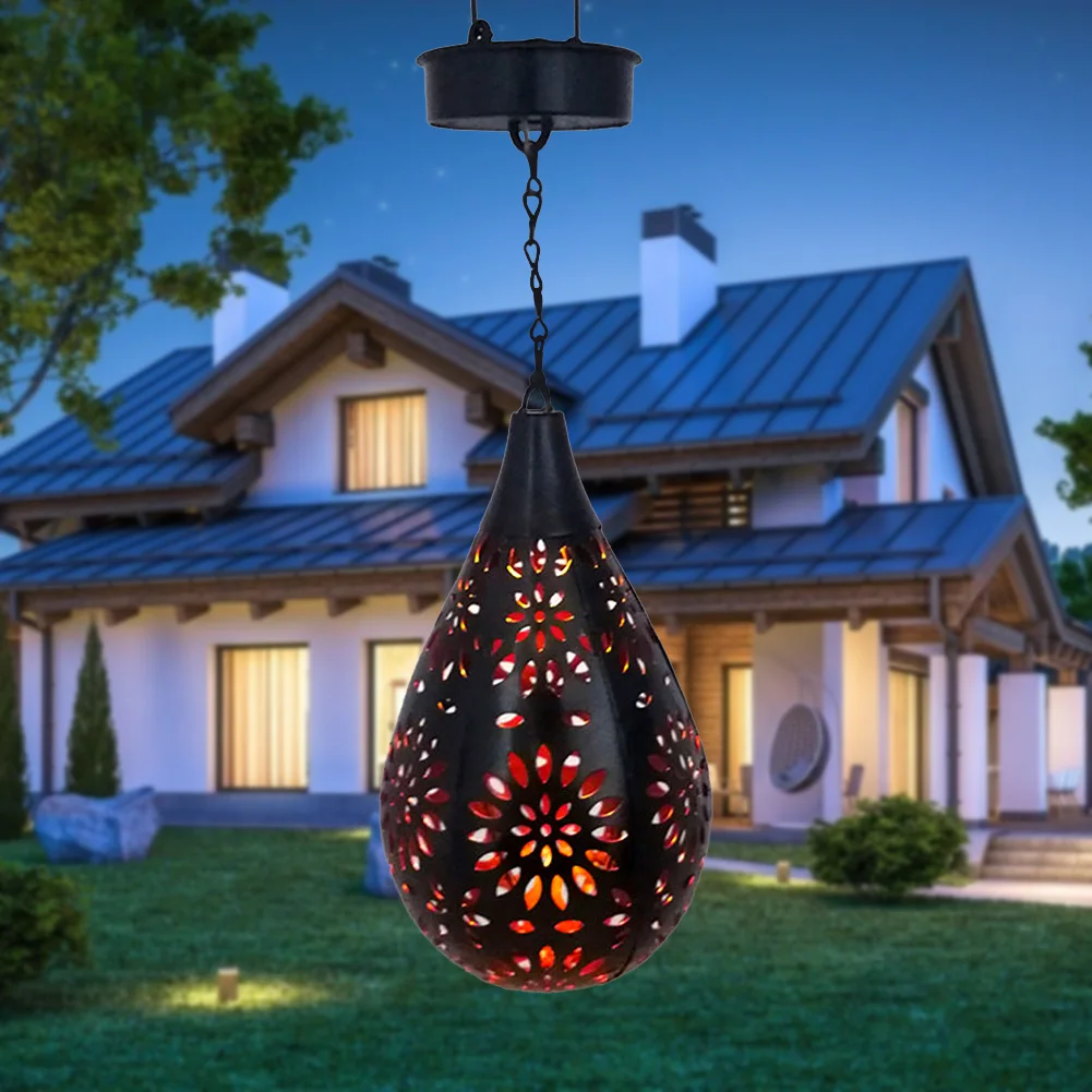 Outdoor Solar Light LED Lantern Garland Waterproof Metal Water Drop Hollow Projection Lamp Hanging Light Yard Garden Decoration
Outdoor Solar Light LED Lantern Garland Waterproof Metal Water Drop Hollow Projection Lamp Hanging Light Yard Garden Decoration