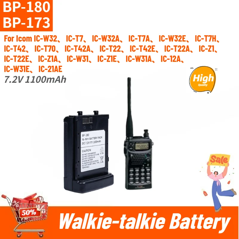 BP-180 BP-173 7.2V 1100mAh High Quality Battery for Icom IC-W31,IC-W31A,IC-W31E, IC-T7,IC-T7A,IC-T7H,IC-T22,IC-T22A,IC-T22E,
BP-180 BP-173 7.2V 1100mAh High Quality Battery for Icom IC-W31,IC-W31A,IC-W31E, IC-T7,IC-T7A,IC-T7H,IC-T22,IC-T22A,IC-T22E,