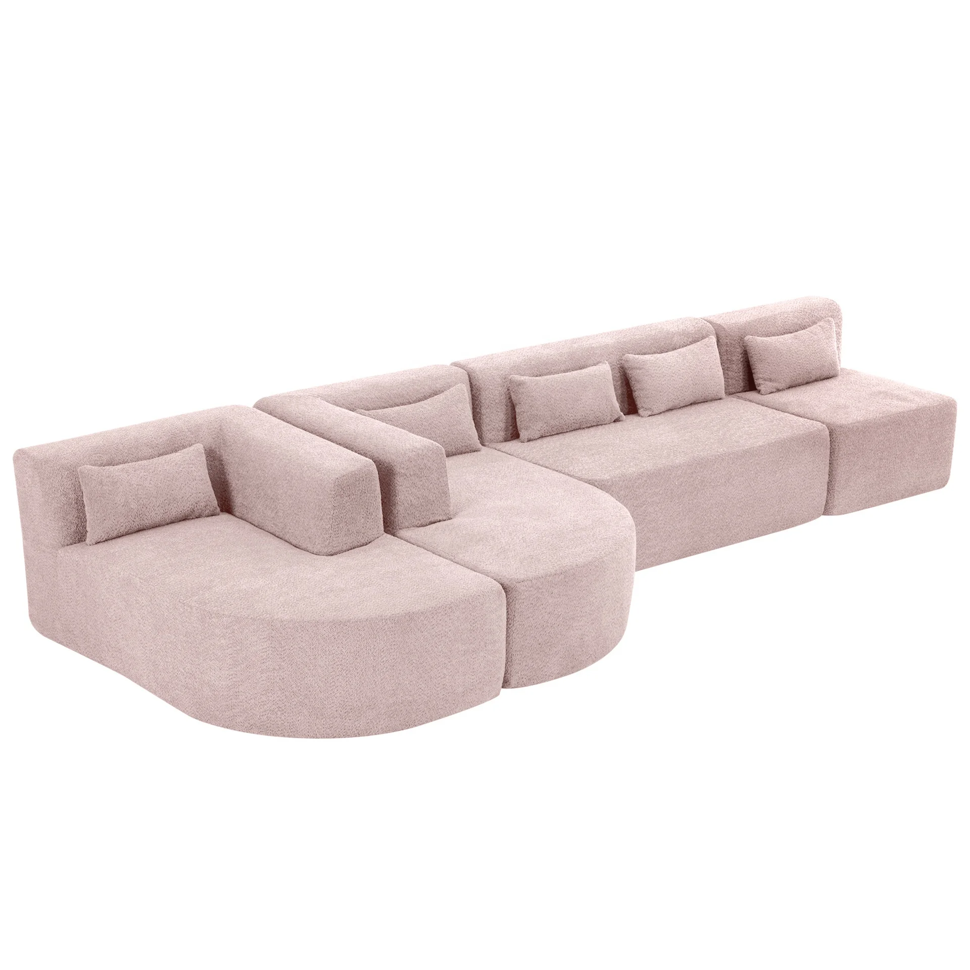 #Modern Luxury Teddy Boucle Modular Sectional Sofa with Curved Design Throw Pillows Solid Wood Frame for Living Room Furniture
#Modern Luxury Teddy Boucle Modular Sectional Sofa with Curved Design Throw Pillows Solid Wood Frame for Living Room Furniture