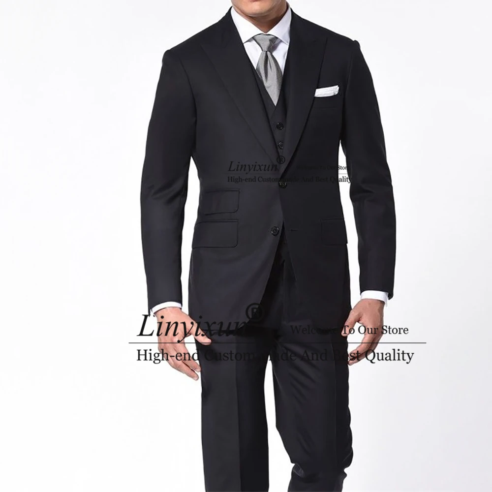 Classic Black Men Suit Peak Lapel Formal Business Blazer Slim Fit Wedding Groom Tuxedo Terno Masculino 3 Piece Jacket Vest Pants
Classic Black Men Suit Peak Lapel Formal Business Blazer Slim Fit Wedding Groom Tuxedo Terno Masculino 3 Piece Jacket Vest Pants