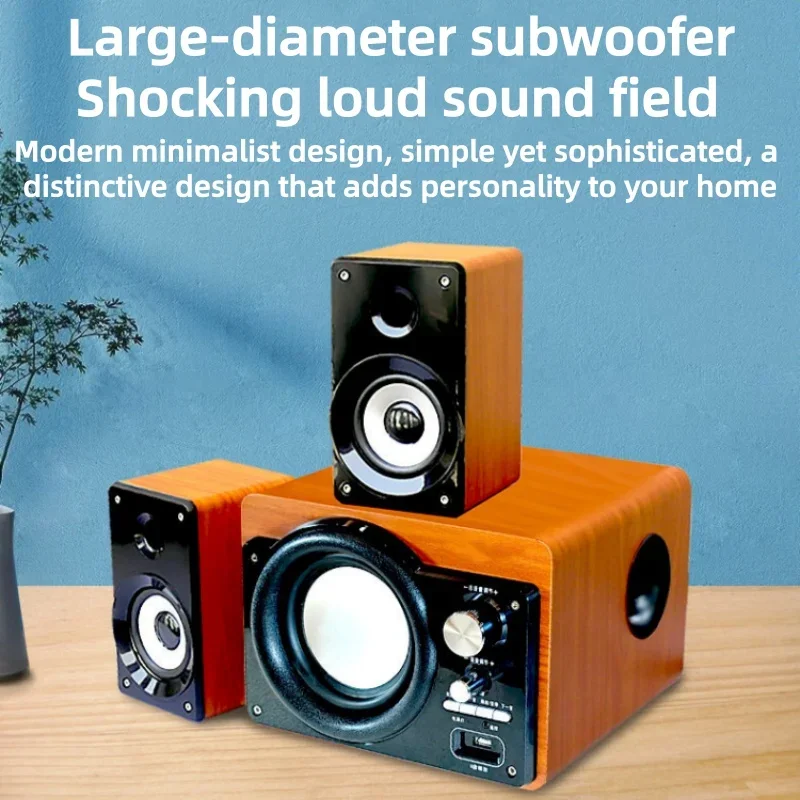 Vintage Wood Stereo Loudspeaker, Desktop Surround Deep Bass Subwoofer Compatible with PC and Television
Vintage Wood Stereo Loudspeaker, Desktop Surround Deep Bass Subwoofer Compatible with PC and Television