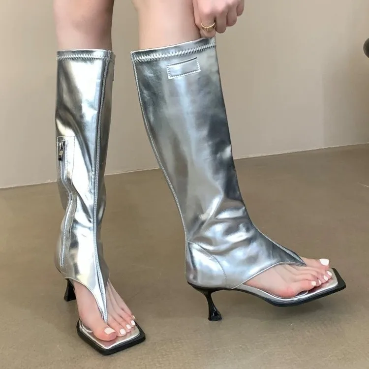 2026 Summer New Net Celebrity Square Toe Toe-Clip High Heel Sandals, Slim Sexy Side Zipper Knee-High Boots with Stiletto Heels
2026 Summer New Net Celebrity Square Toe Toe-Clip High Heel Sandals, Slim Sexy Side Zipper Knee-High Boots with Stiletto Heels