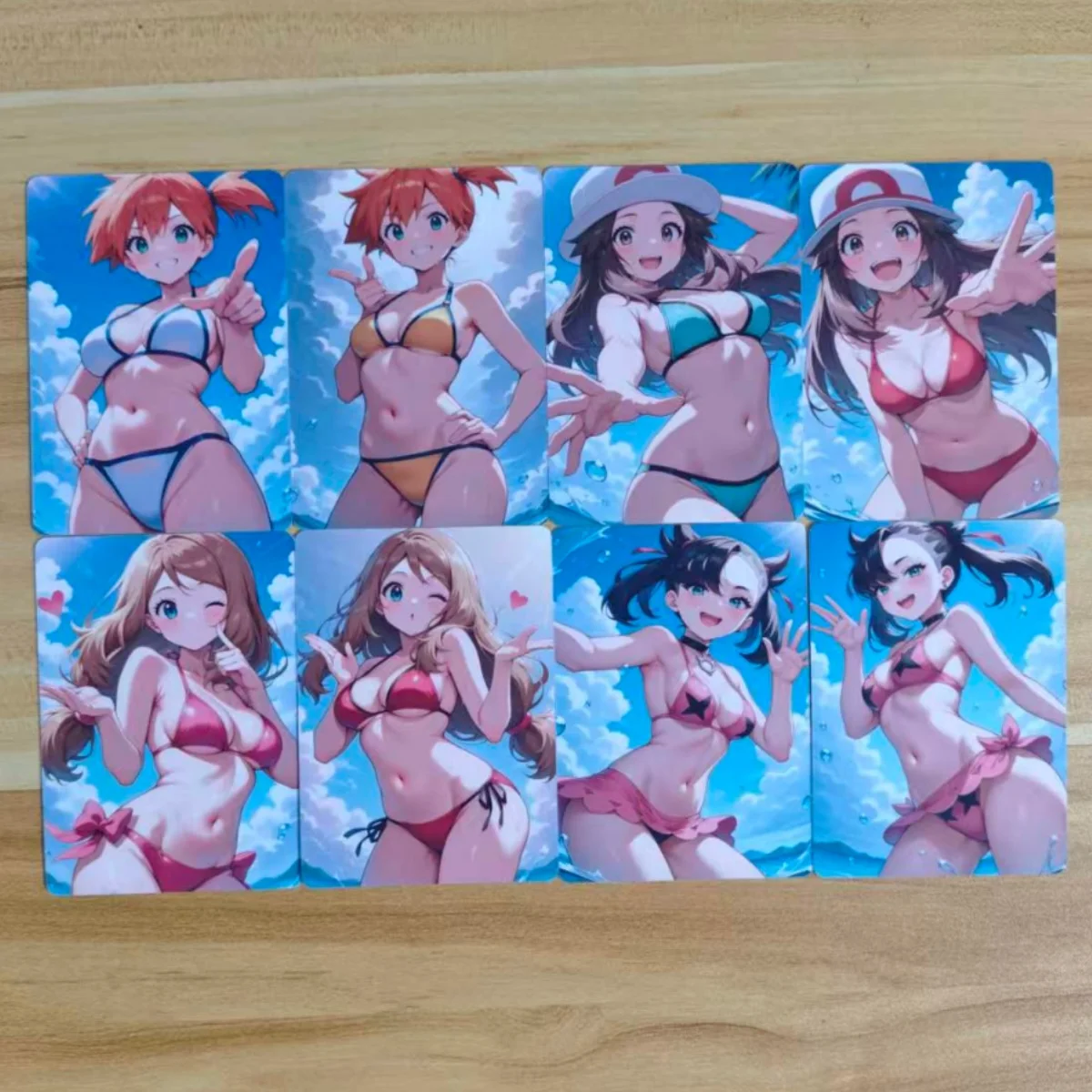 8Pcs/set Trainer Card Pocket Monster Bikini Misty Serena Marnie Dawn Leaf DIY PTCG Animation Collection Card
8Pcs/set Trainer Card Pocket Monster Bikini Misty Serena Marnie Dawn Leaf DIY PTCG Animation Collection Card