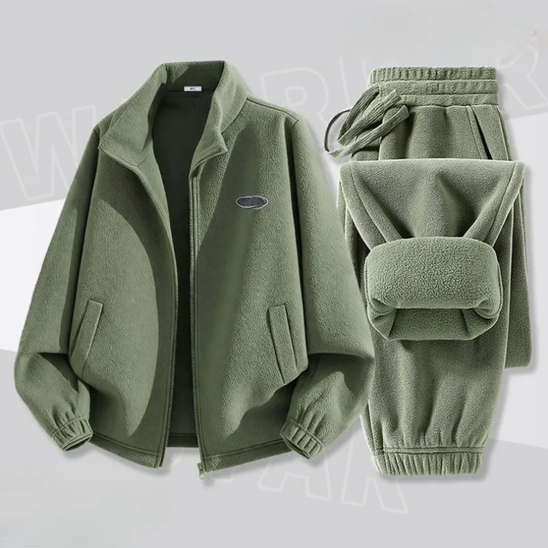 Men Thickened and Fleece Winter Youth Stand-up Collar Coat and Skinny Pants Comfort Warm A Set of Heavy-duty Fleece Sportswear
Men Thickened and Fleece Winter Youth Stand-up Collar Coat and Skinny Pants Comfort Warm A Set of Heavy-duty Fleece Sportswear