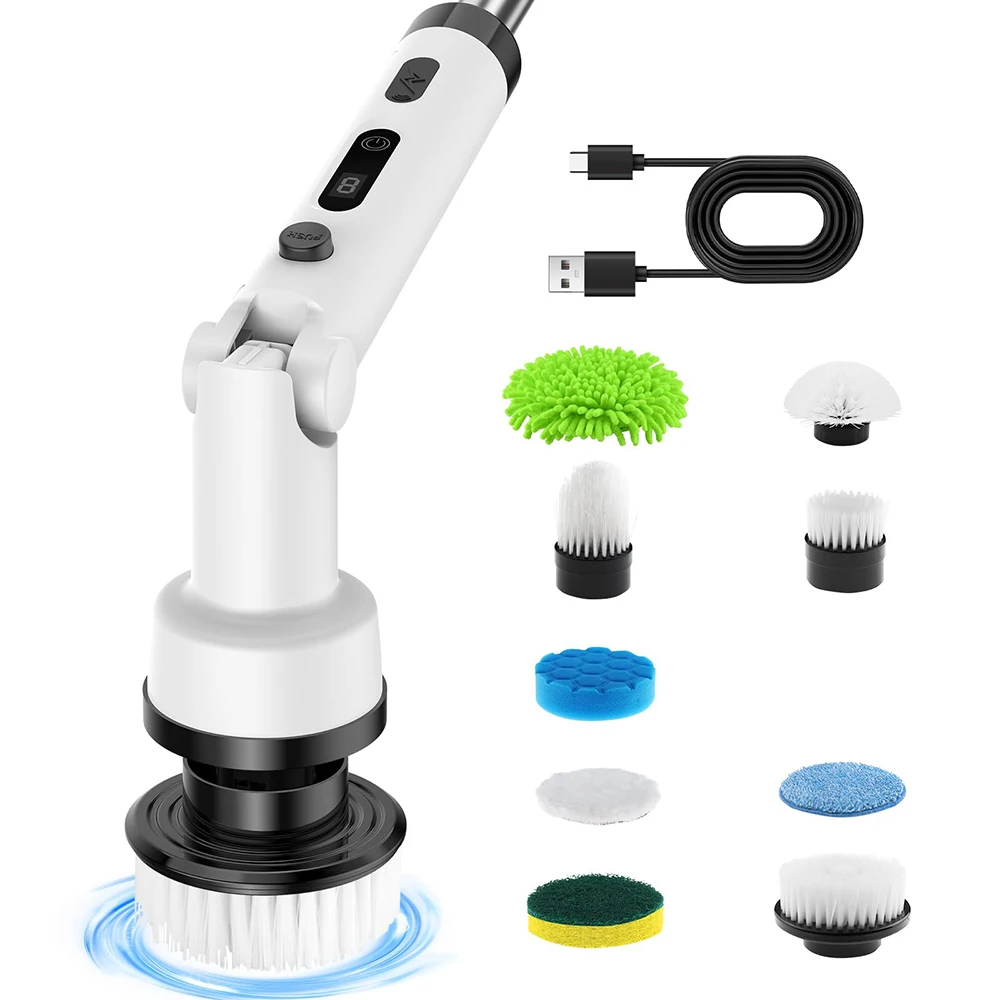 Cordless Electric Spin Scrubber with 9 Replacement Head Dual Speed Electric Brush for Cleaning Power Scrubber for Bathroom
Cordless Electric Spin Scrubber with 9 Replacement Head Dual Speed Electric Brush for Cleaning Power Scrubber for Bathroom