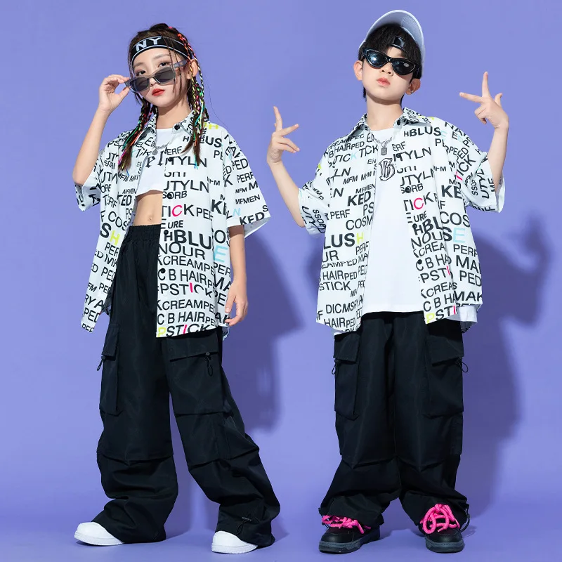 Boy Hip-Hop Suit Children's Fried Street Printed Shirt Summer Drum Kit Girls' Hip HopjazzJazz Costume
Boy Hip-Hop Suit Children's Fried Street Printed Shirt Summer Drum Kit Girls' Hip HopjazzJazz Costume
