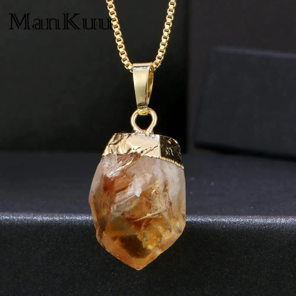 mankuu irregular yellow crystals healing stones natural citrine pendant gold plated charm necklace for women gifts
mankuu irregular yellow crystals healing stones natural citrine pendant gold plated charm necklace for women gifts