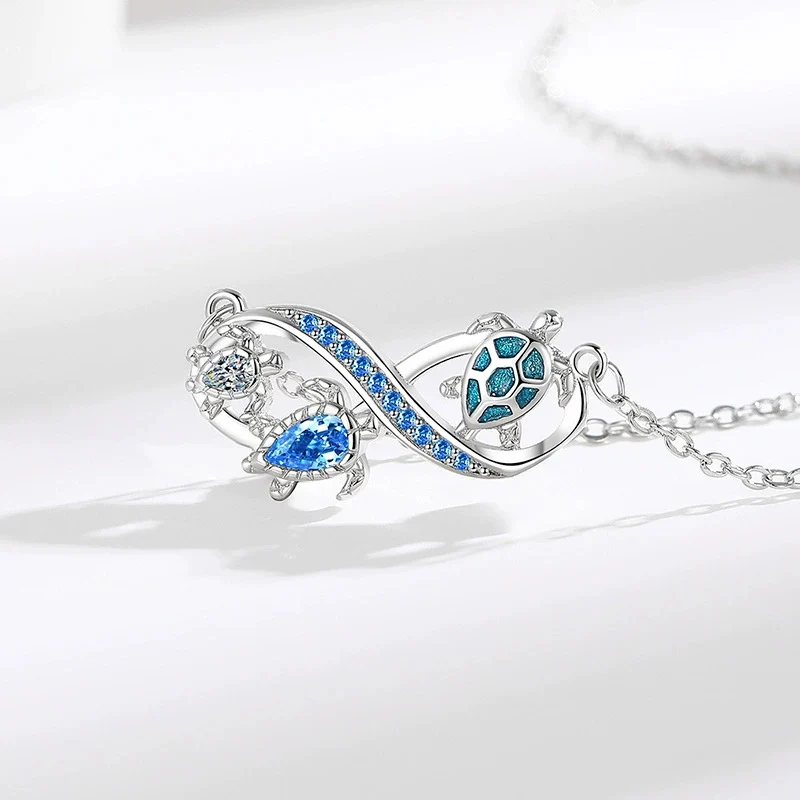 Europe America Hot Selling Ocean Blue Zircon Turtle Necklace Summer Fashion Personality Infinite Love Necklaces For Women Gift
Europe America Hot Selling Ocean Blue Zircon Turtle Necklace Summer Fashion Personality Infinite Love Necklaces For Women Gift